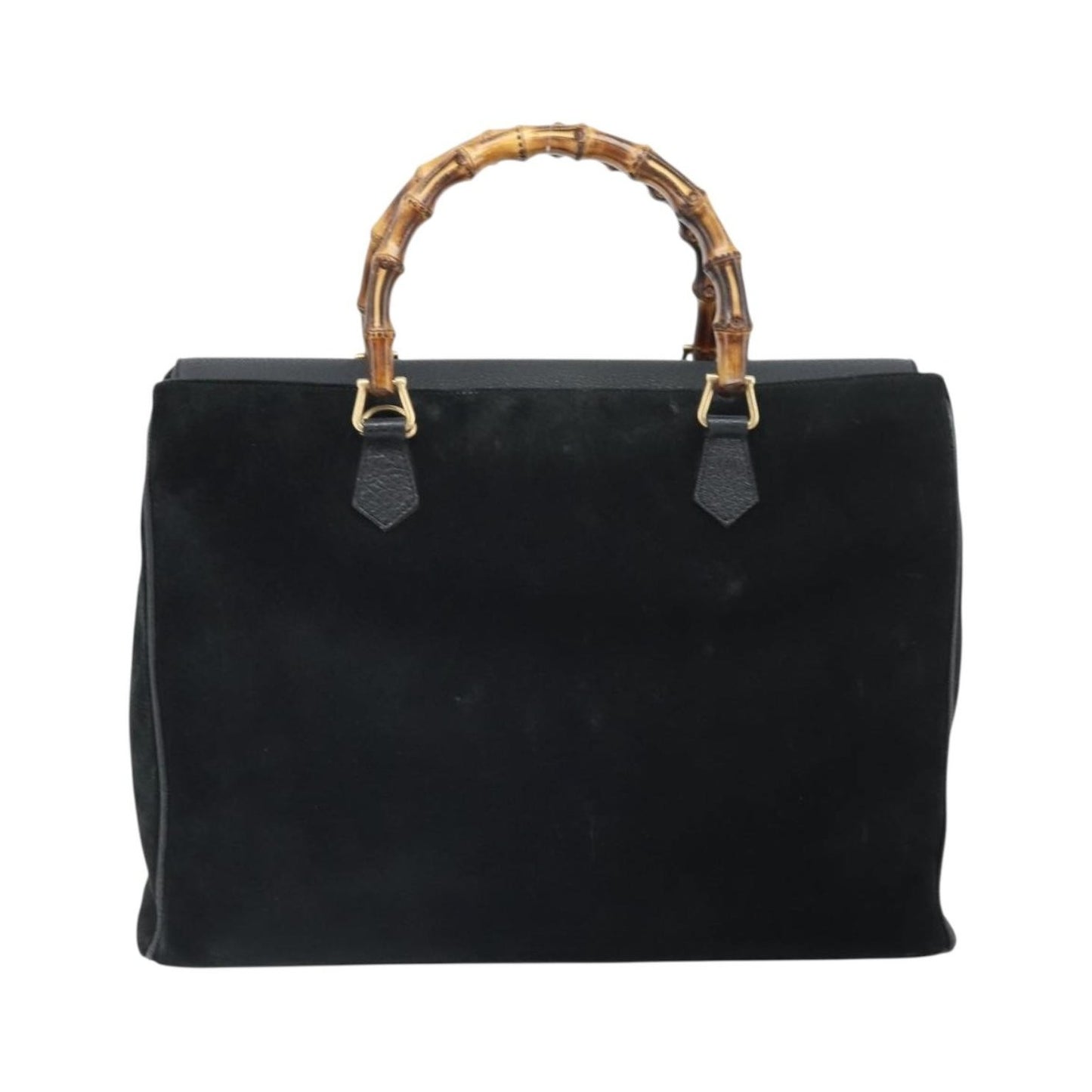 Gucci Bamboo Suede, Black, Suede, Tote Bag