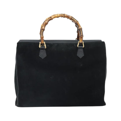 Gucci Bamboo Suede, Black, Suede, Tote Bag