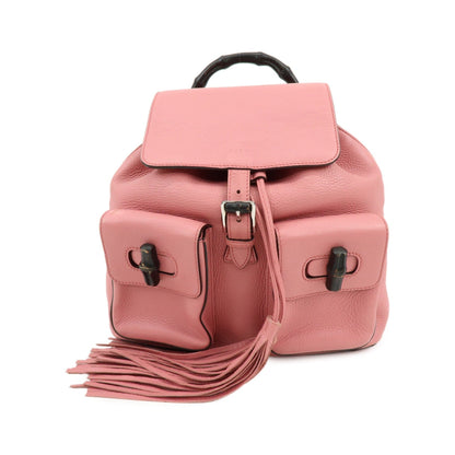 Gucci Bamboo Tassel Leather, Pink, Leather, Backpack