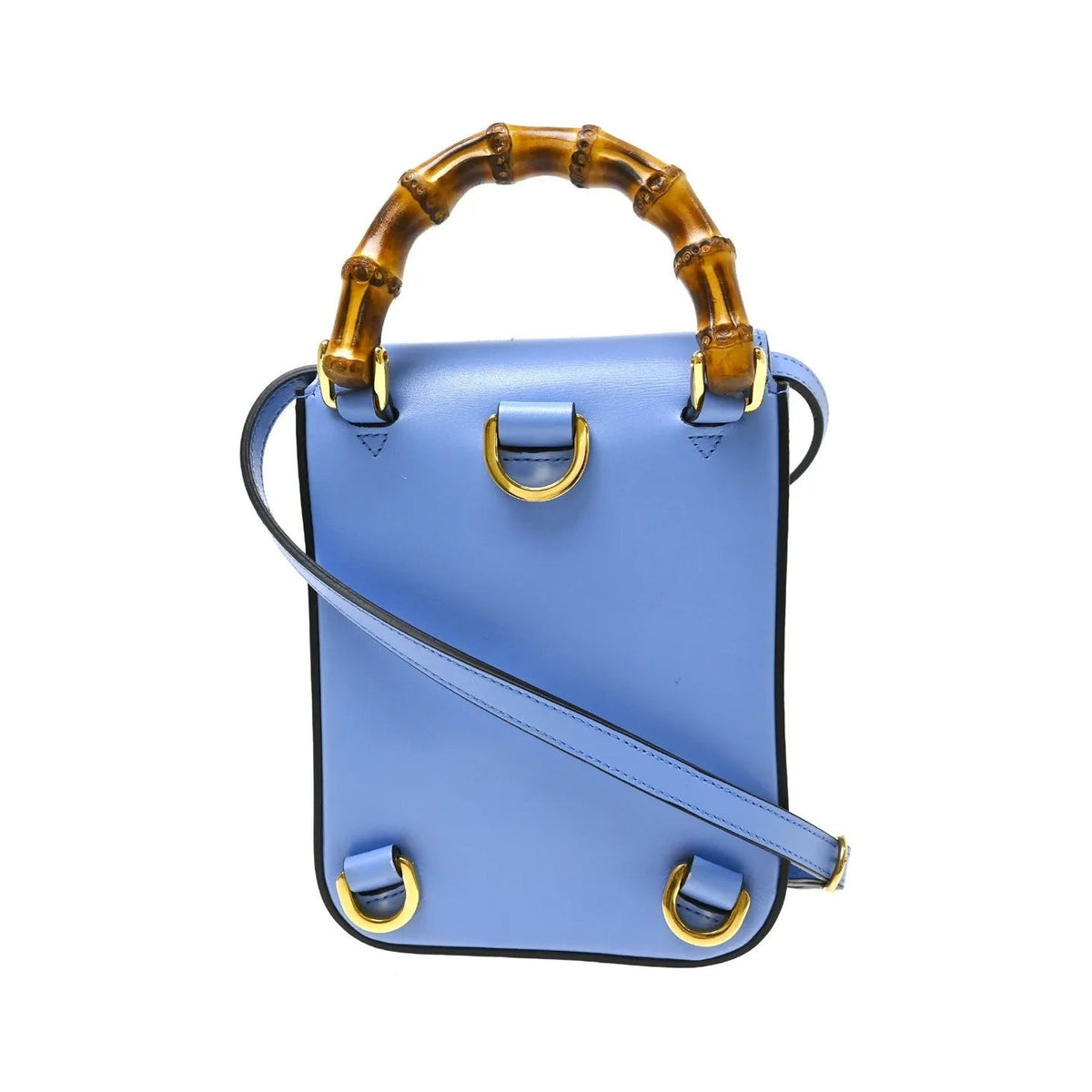 Gucci Bamboo Top Handle Backpack Leather, Blue, Leather, Backpack