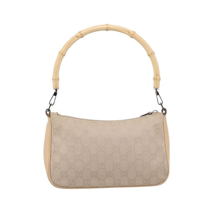 Gucci Bamboo Top Handle GG Canvas, Beige, Canvas, Handbag