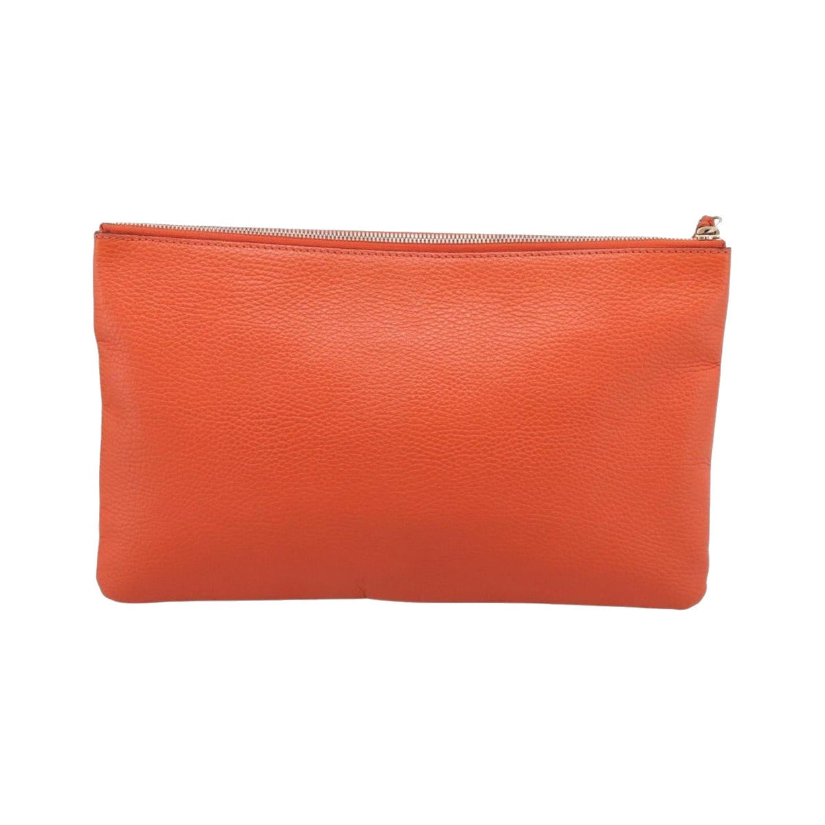 Gucci Bamboo Zip Pouch (Outlet) Leather, Orange, Leather, Clutch