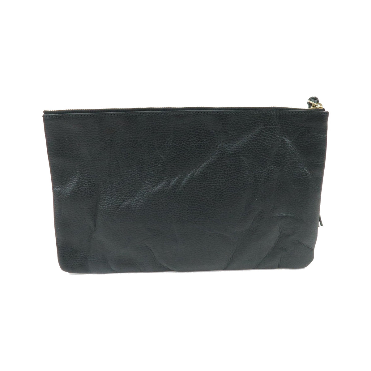 Gucci Bamboo Zip Pouch (Outlet) Leather, Black, Leather, Clutch
