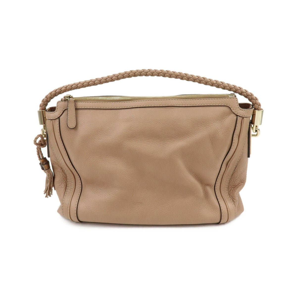 Gucci Bella Zip Leather, Beige, Leather, Tote Bag