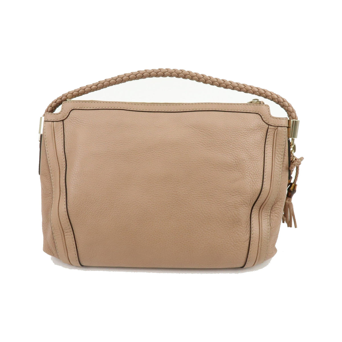 Gucci Bella Zip Leather, Beige, Leather, Tote Bag