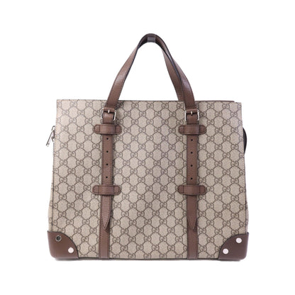 Gucci Belted Tote GG Coated Canvas, Beige, Canvas, Tote Bag