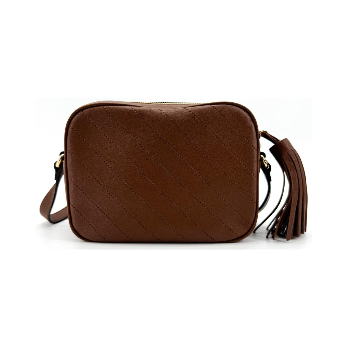 Gucci Blondie NM Camera Diagonal Quilted Leather, Brown, Leather, Shoulder Bag
