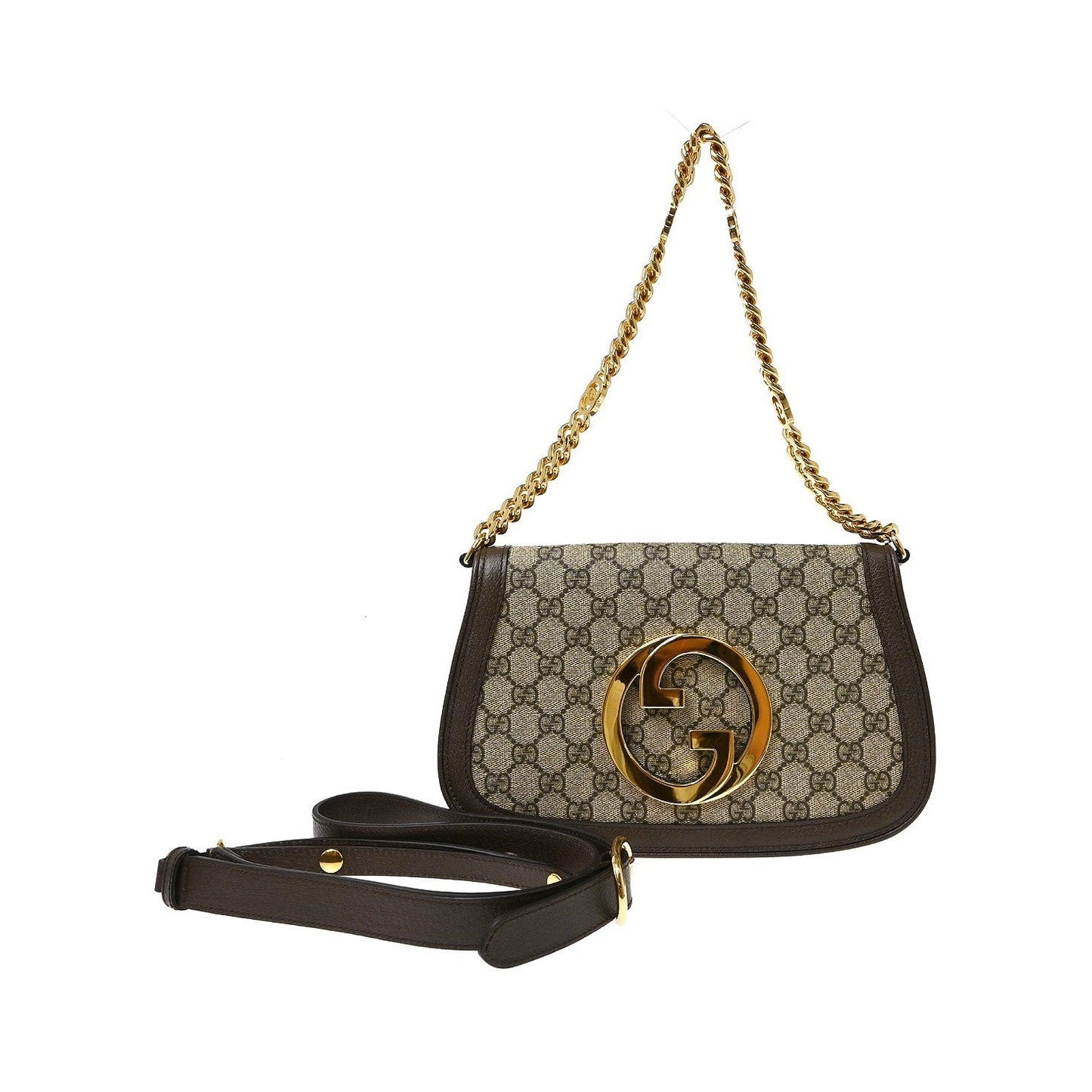 Gucci Blondie NM Chain Flap GG Coated Canvas, Beige, Canvas, Shoulder Bag