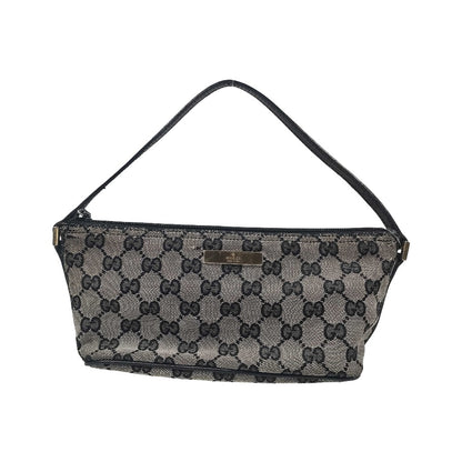 Gucci Boat Pochette GG Canvas and leather, Gray, Canvas, Clutch