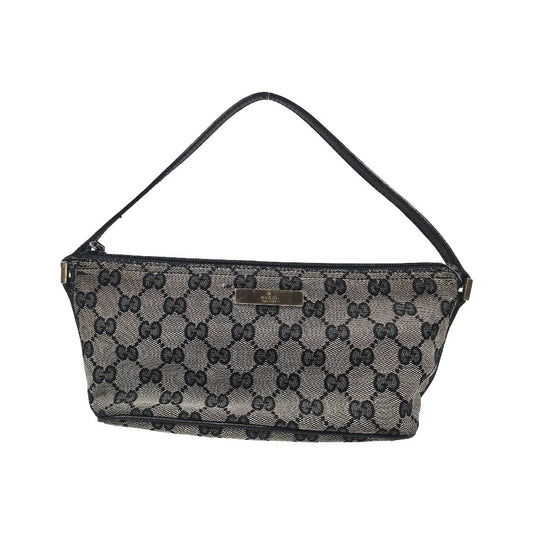 Gucci Boat Pochette GG Canvas and leather, Gray, Canvas, Clutch