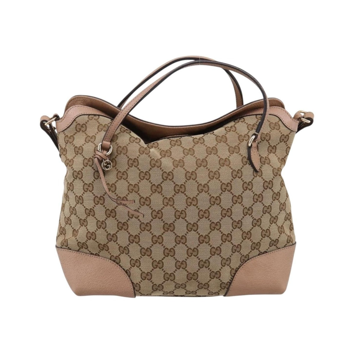 Gucci Bree Convertible Top Handle GG Canvas with Leather, Beige, Canvas, Handbag