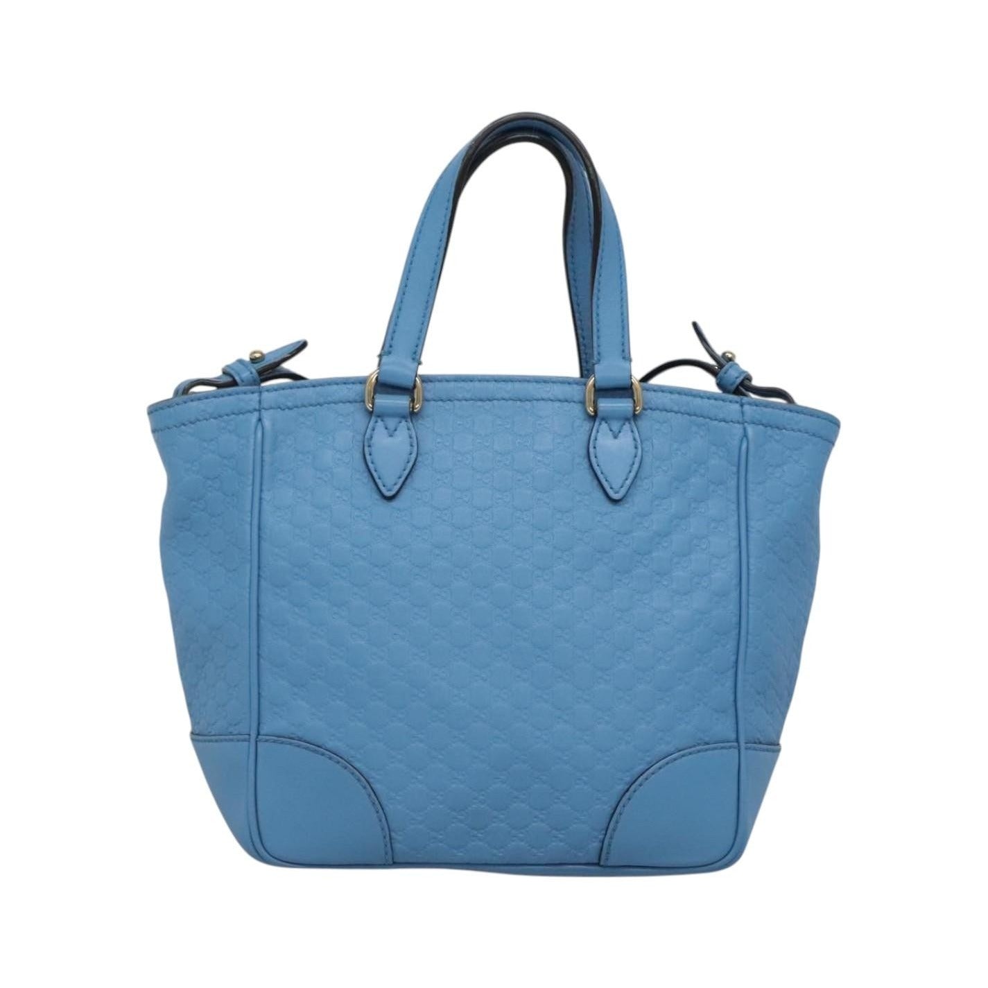 Gucci Bree Convertible Tote Microguccissima Leather, Blue, Leather, Tote Bag