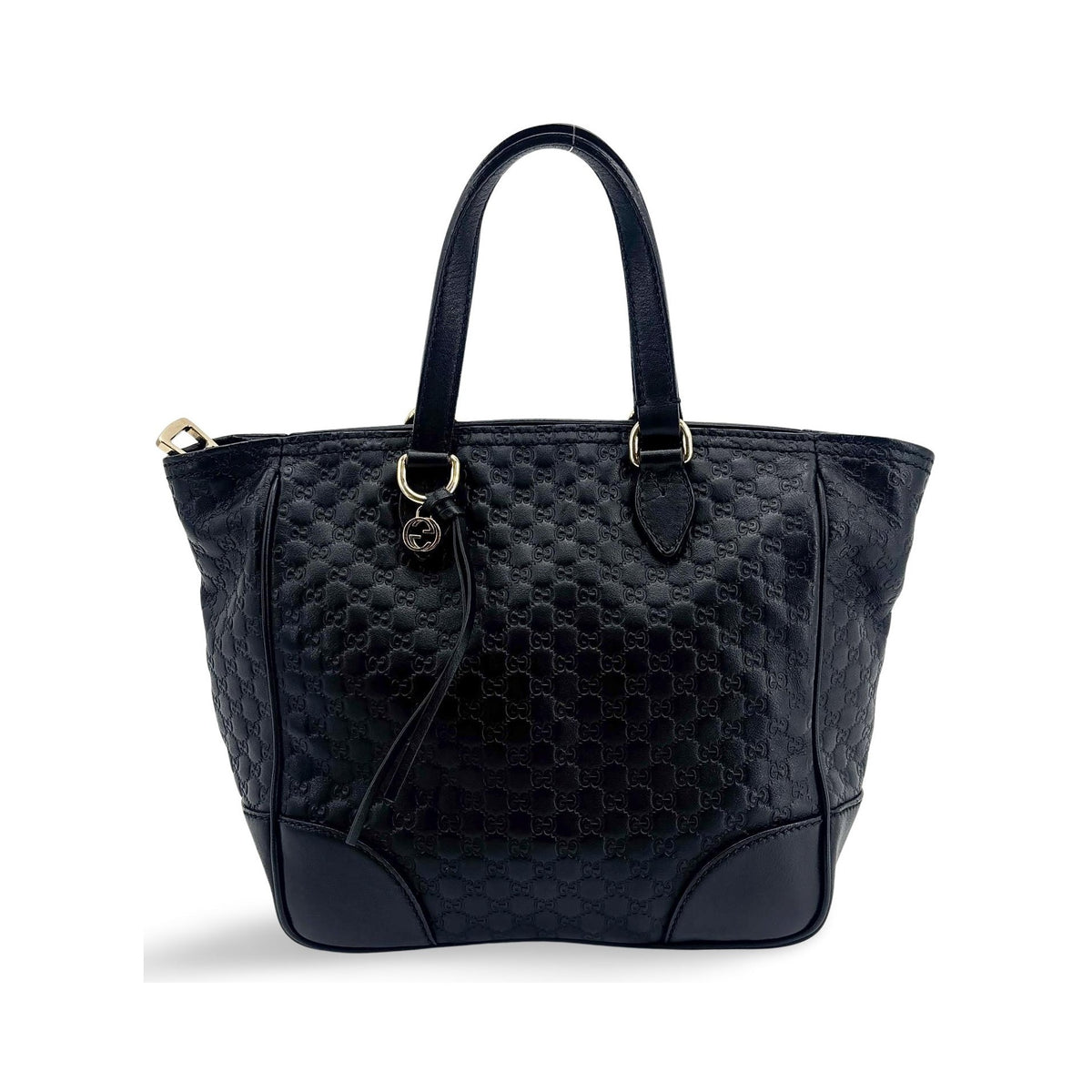 Gucci Bree Microguccissima Leather, Black, Leather, Tote Bag