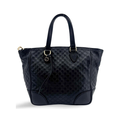 Gucci Bree Microguccissima Leather, Black, Leather, Tote Bag
