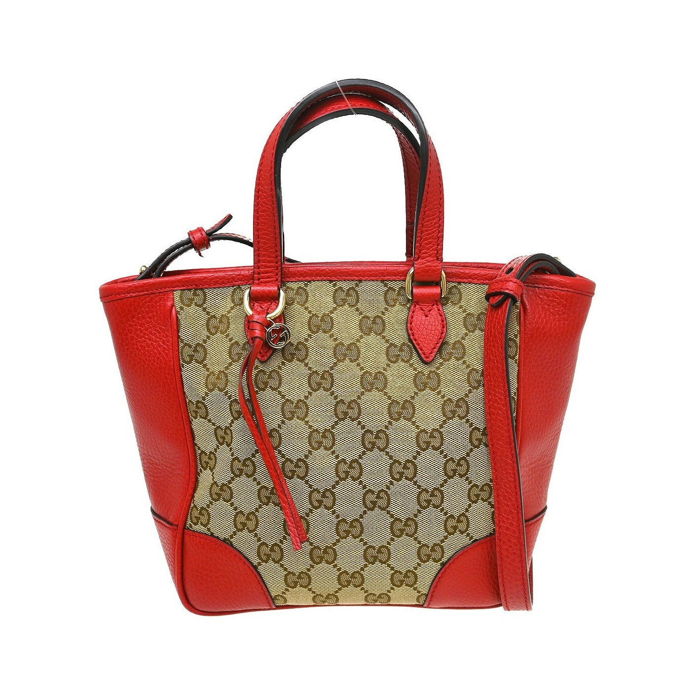 Gucci Bree Tote GG Canvas with Leather, Beige, Canvas, Handbag