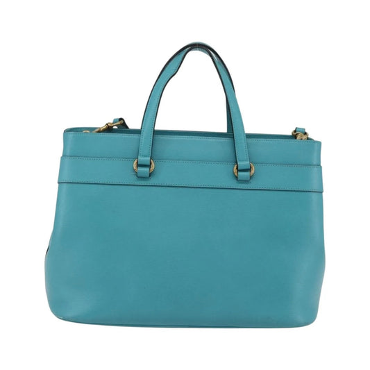 Gucci Bright Bit Convertible Tote Leather, Blue, Leather, Tote Bag