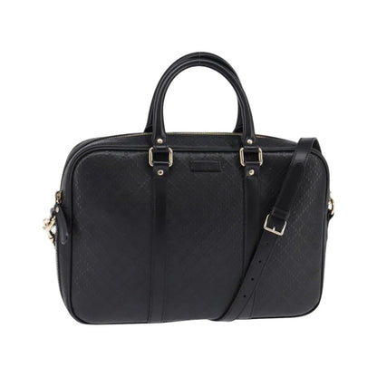 Gucci Bright Convertible Diamante Leather, Black, Leather, Briefcase