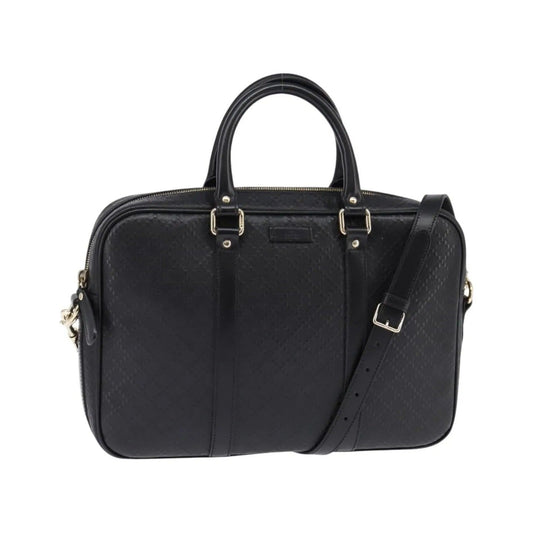 Gucci Bright Convertible Diamante Leather, Black, Leather, Briefcase