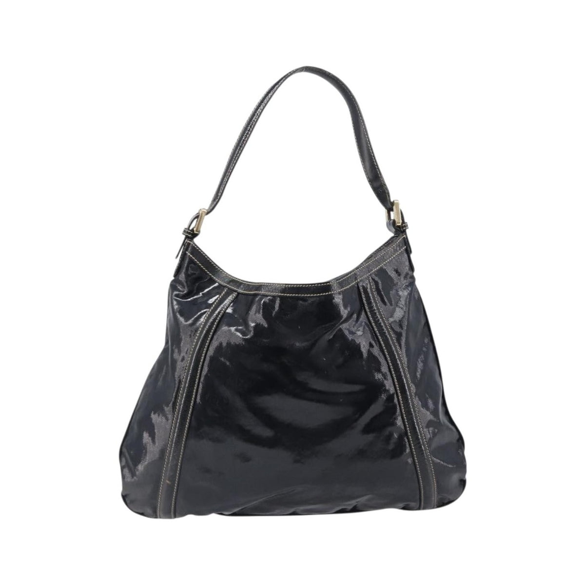 Gucci Britt Web Hobo Dialux Coated Canvas, Black, Canvas, Shoulder Bag