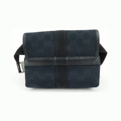 Gucci Buckle Belt GG Canvas, Black, Canvas, Handbag