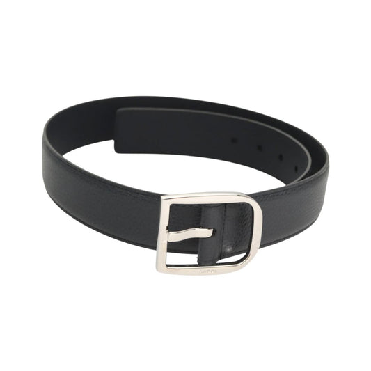 Gucci Buckle Belt Leather, Navy, Leather, Belt