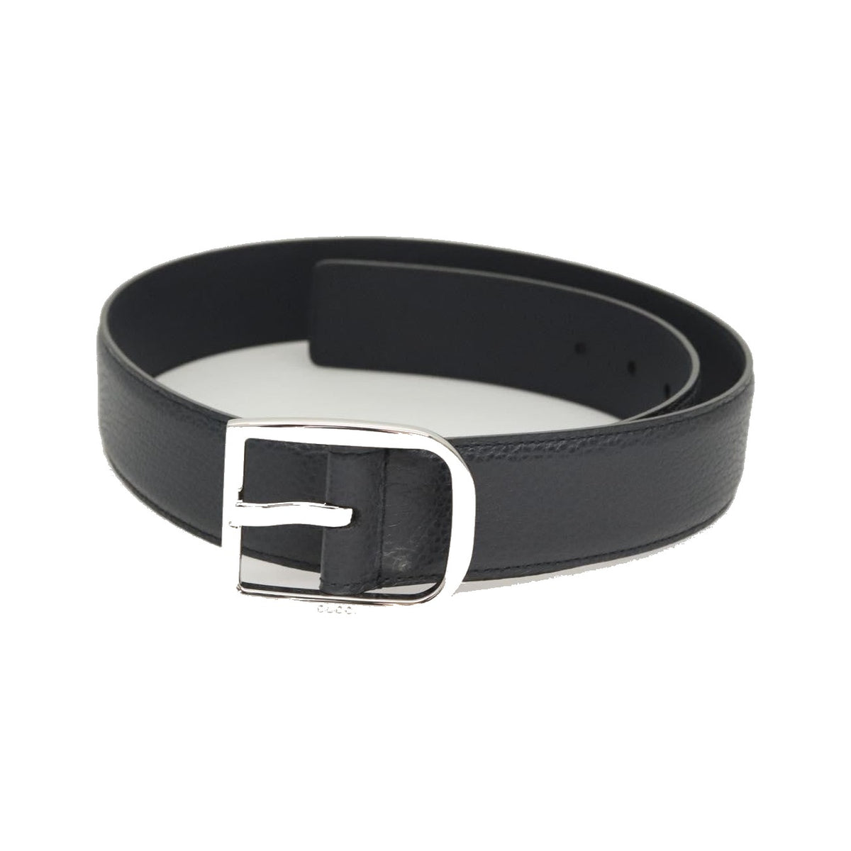 Gucci Buckle Belt Leather, Navy, Leather, Belt