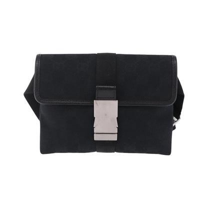 Gucci Buckle Waist GG Canvas, Black, Canvas, Handbag