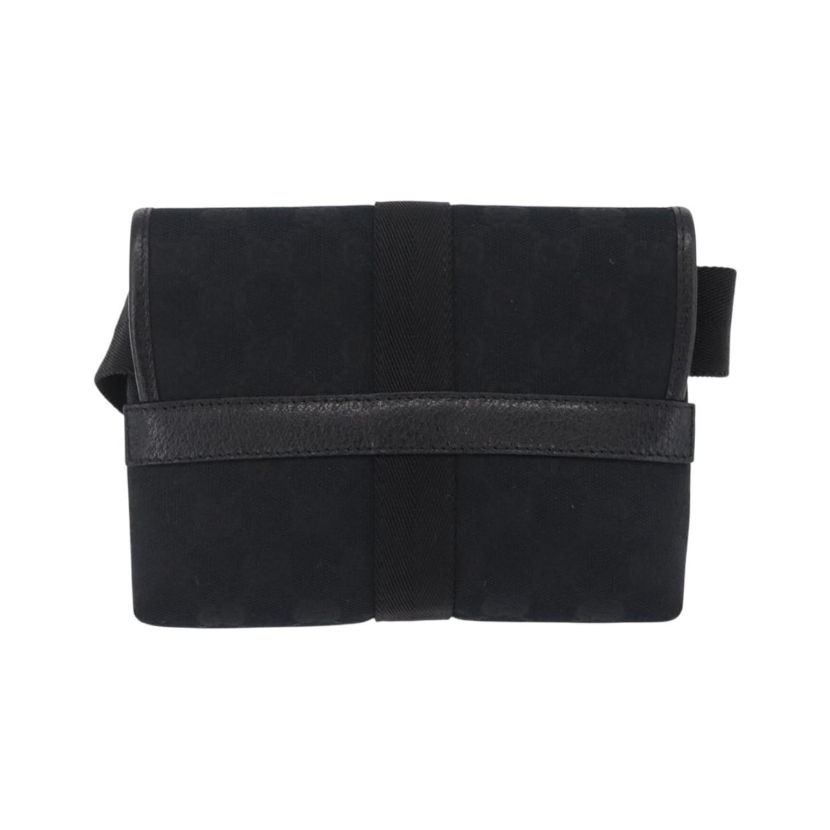 Gucci Buckle Waist GG Canvas, Black, Canvas, Handbag