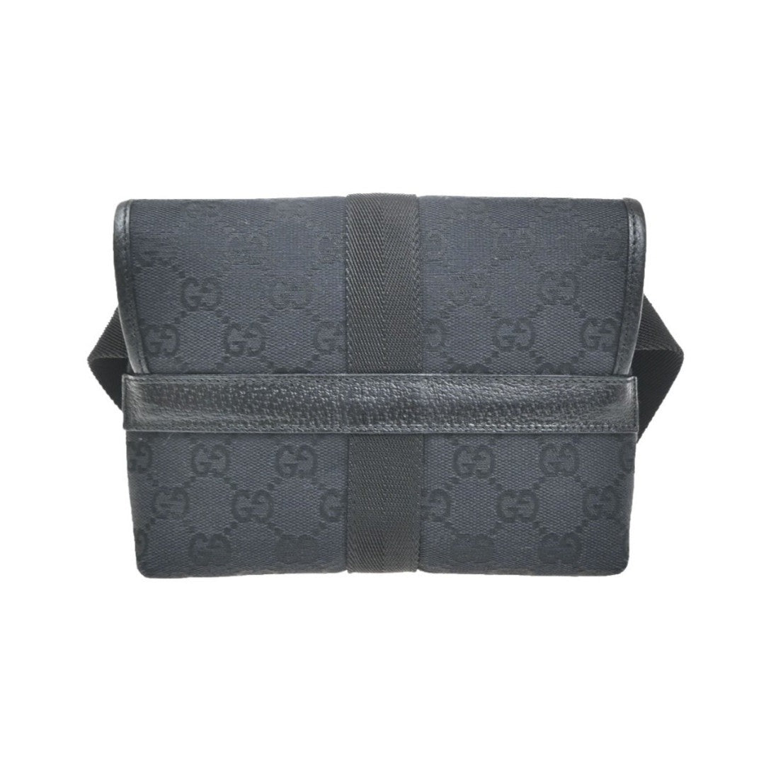 Gucci Buckle Waist GG Canvas and leather, Black, Canvas, Clutch