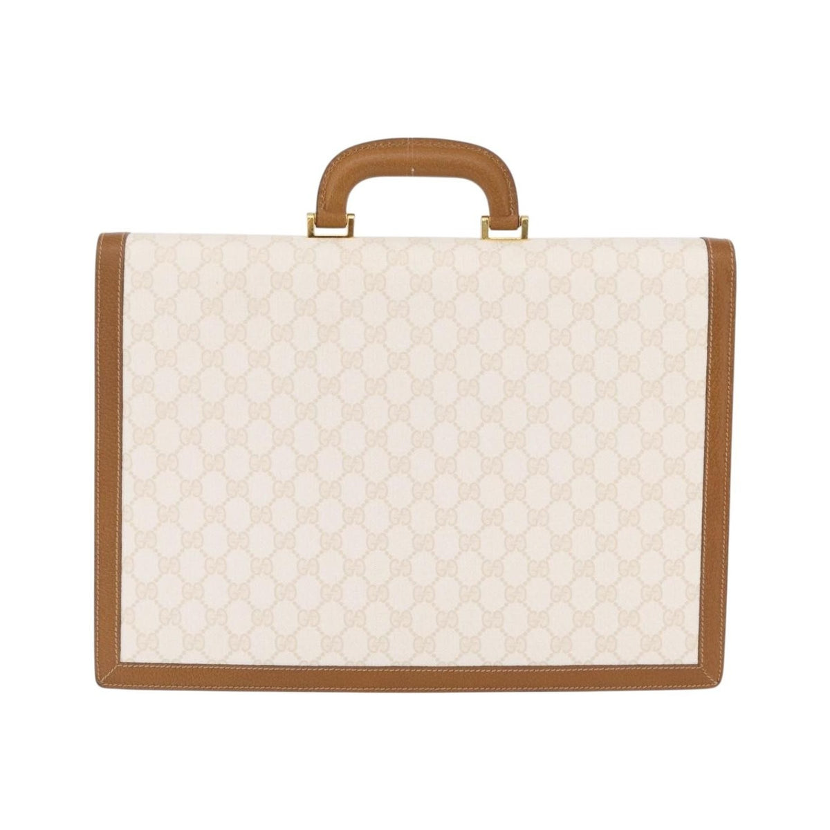 Gucci Business GG Canvas with Leather, Beige, Canvas, Handbag