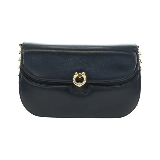 Gucci Chain Flap Leather, Navy, Leather, Shoulder Bag