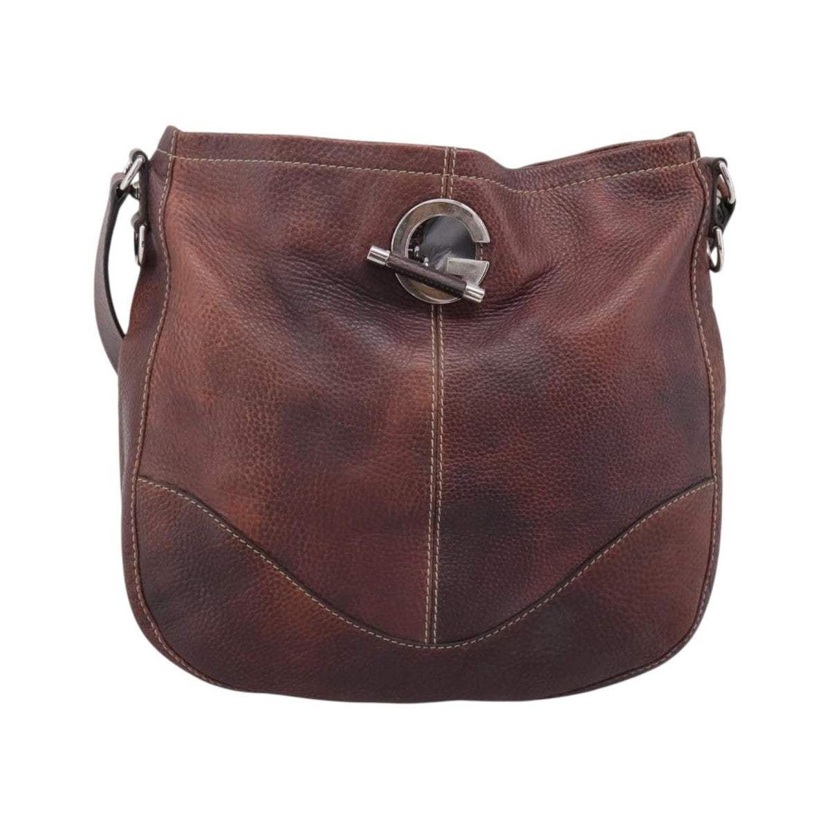 Gucci Charlotte Leather, Brown, Leather, Tote Bag