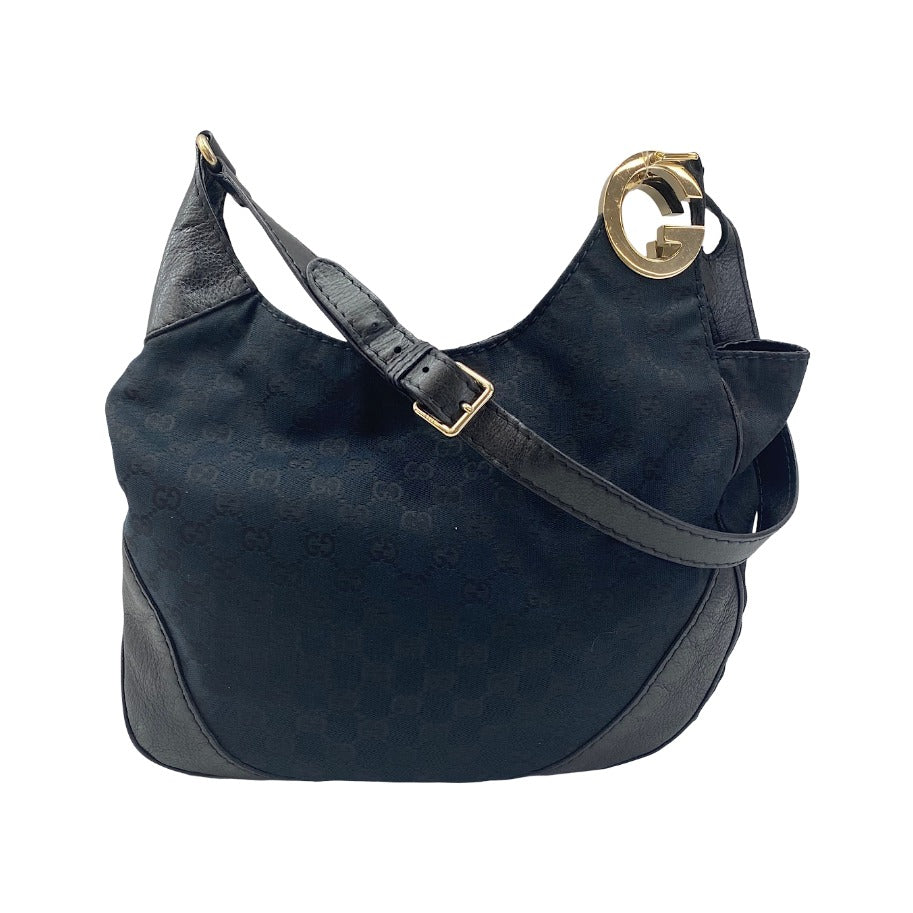 Gucci Charlotte Messenger Guccissima Leather, Black, Leather, Handbag