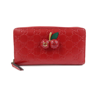 Gucci Cherries Wallet on Chain Guccissima Leather, Red, Leather, Crossbody Bag
