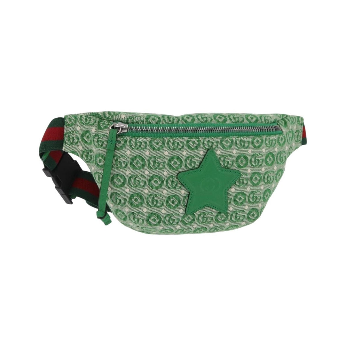 Gucci Children's Belt GG Canvas, Green, Canvas, Handbag