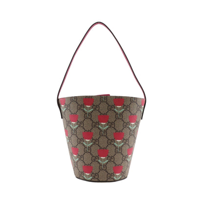 Gucci Children's Bucket GG Coated Canvas with Applique, Brown, Canvas, Handbag