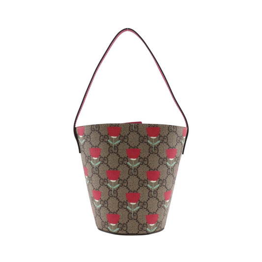 Gucci Children's Bucket GG Coated Canvas with Applique, Brown, Canvas, Handbag