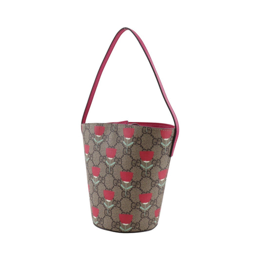 Gucci Children's Bucket GG Coated Canvas with Applique, Brown, Canvas, Handbag