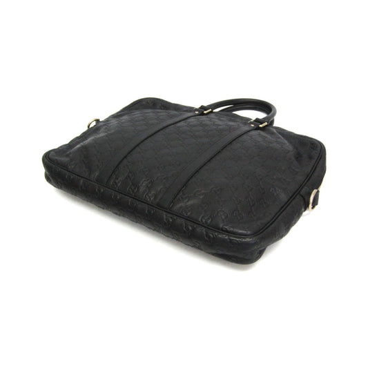 Gucci Convertible Briefcase Guccissima Leather, Black, Leather, Briefcase