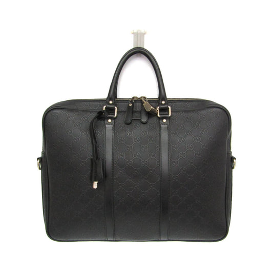 Gucci Convertible Briefcase Guccissima Leather, Black, Leather, Briefcase