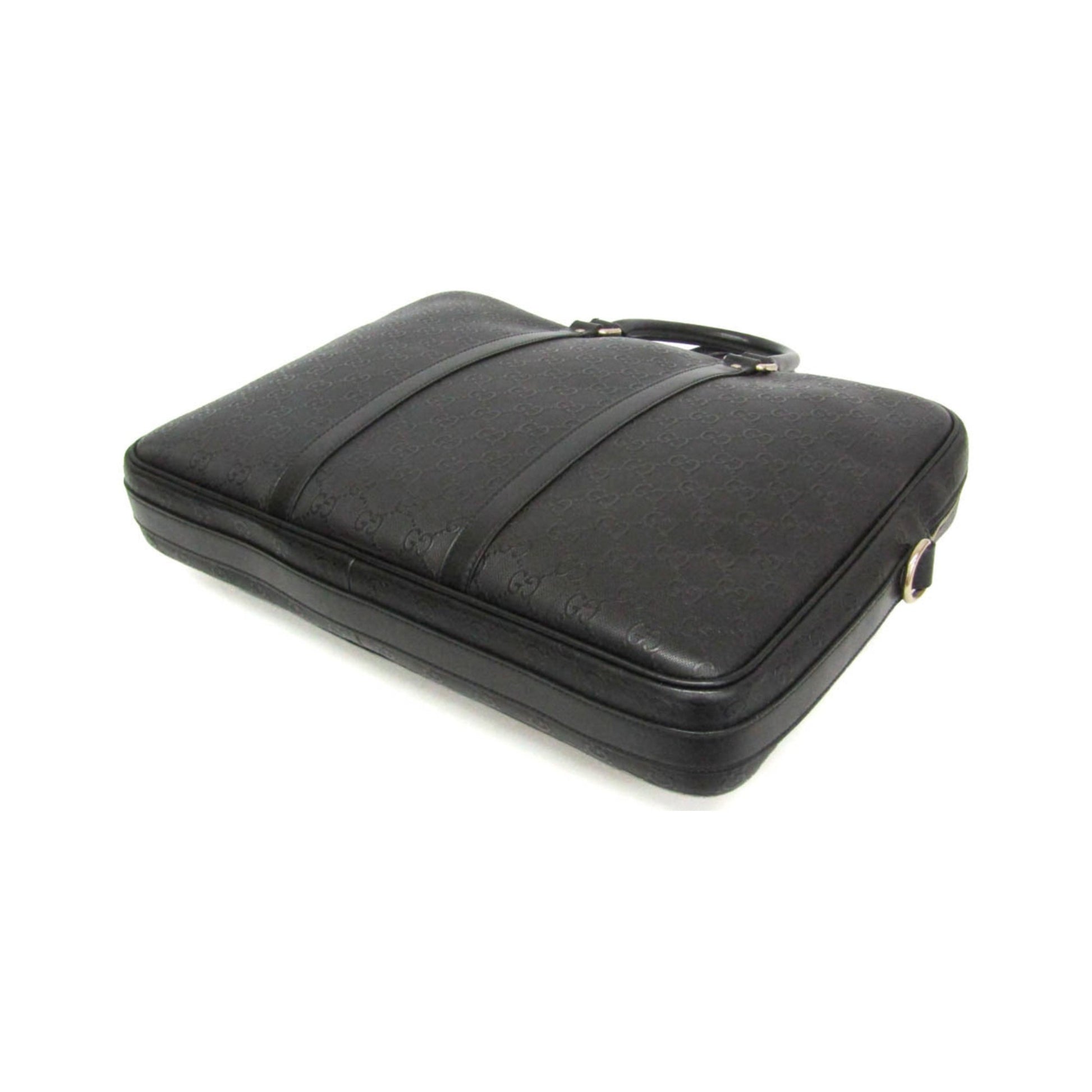 Gucci Convertible Briefcase Guccissima Leather, Black, Leather, Briefcase