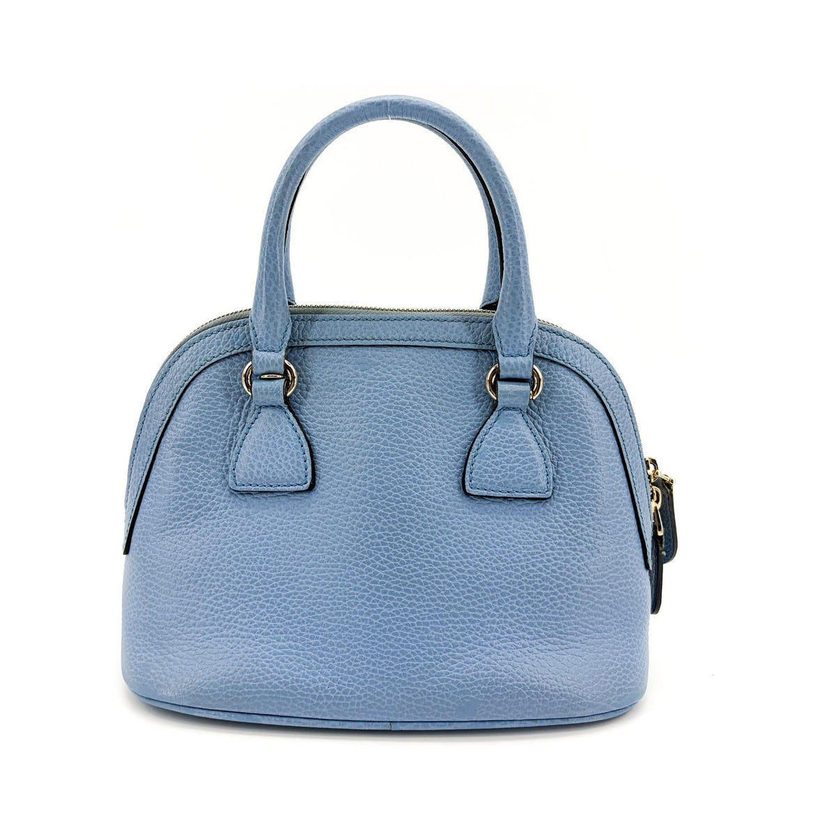 Gucci Convertible Dome Satchel Leather, Blue, Calfskin, Handbag