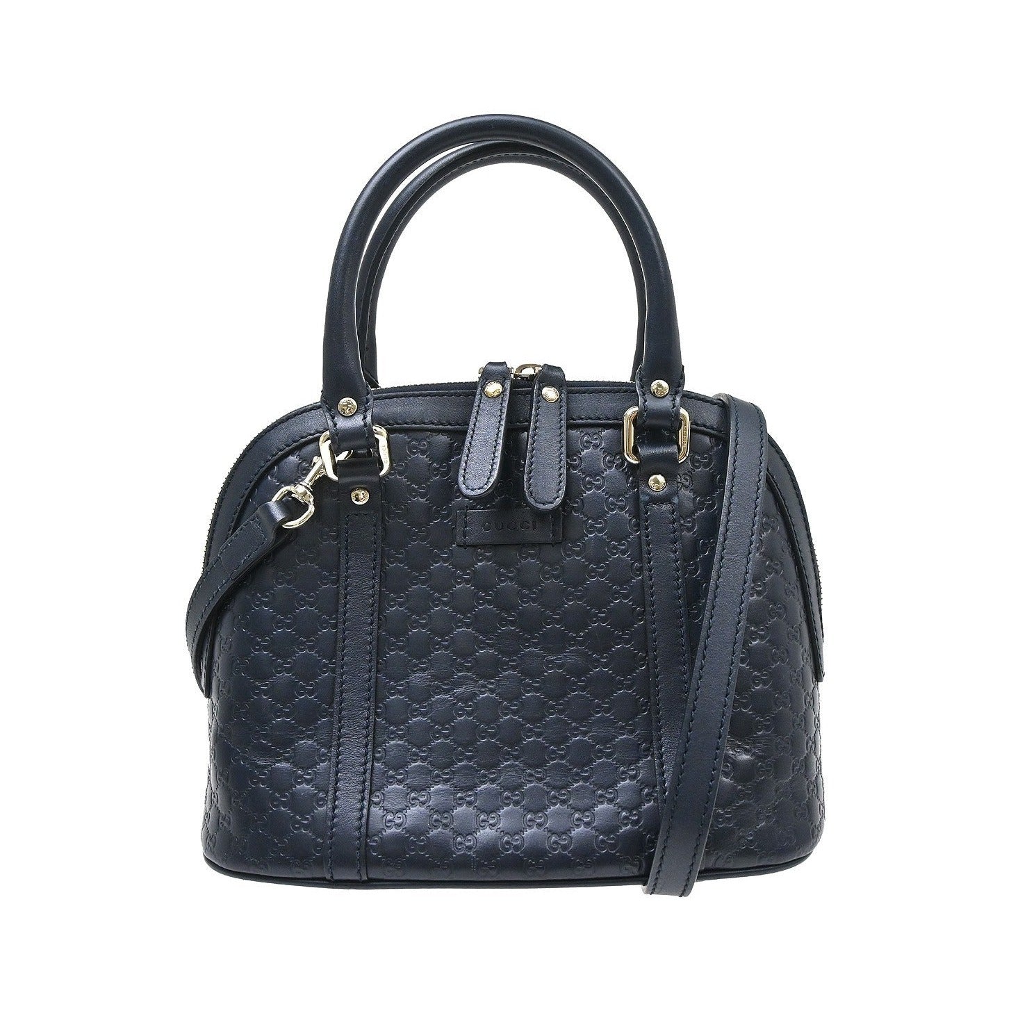 Gucci Convertible Dome Satchel Microguccissima Leather, Navy, Leather, Handbag