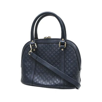 Gucci Convertible Dome Satchel Microguccissima Leather, Navy, Leather, Handbag