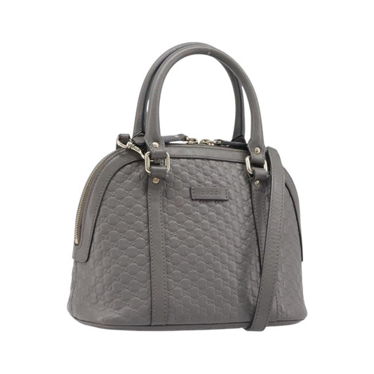 Gucci Convertible Dome Satchel Microguccissima Leather, Gray, Leather, Handbag