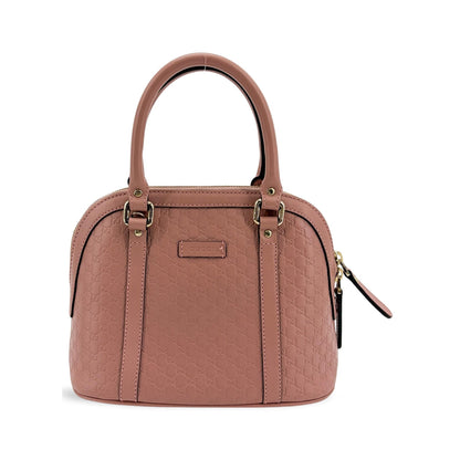 Gucci Convertible Dome Satchel Microguccissima Leather, Pink, Leather, Handbag