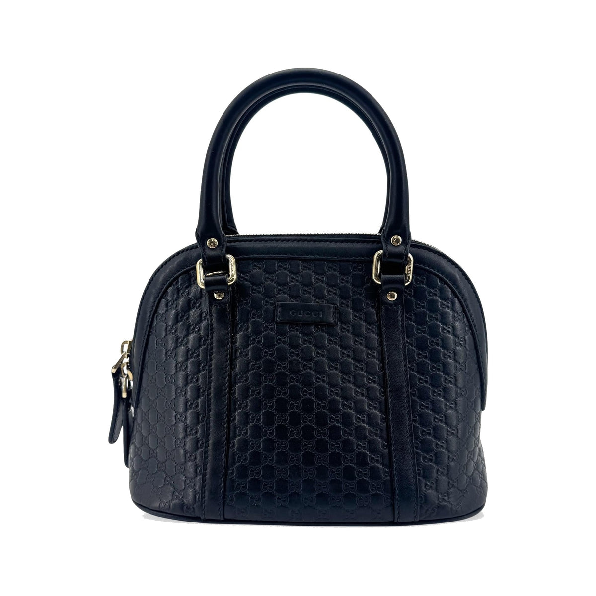 Gucci Convertible Dome Satchel Microguccissima Leather, Black, Leather, Handbag