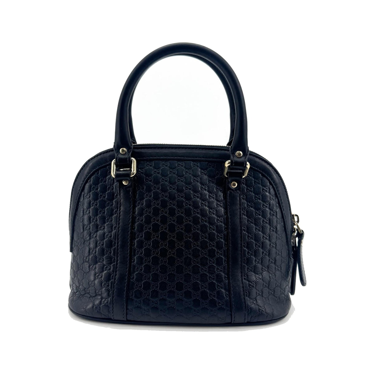 Gucci Convertible Dome Satchel Microguccissima Leather, Black, Leather, Handbag