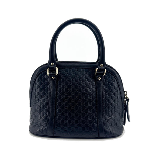Gucci Convertible Dome Satchel Microguccissima Leather, Black, Leather, Handbag