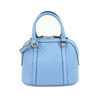Gucci Convertible Dome Satchel Microguccissima Leather, Blue, Leather, Handbag